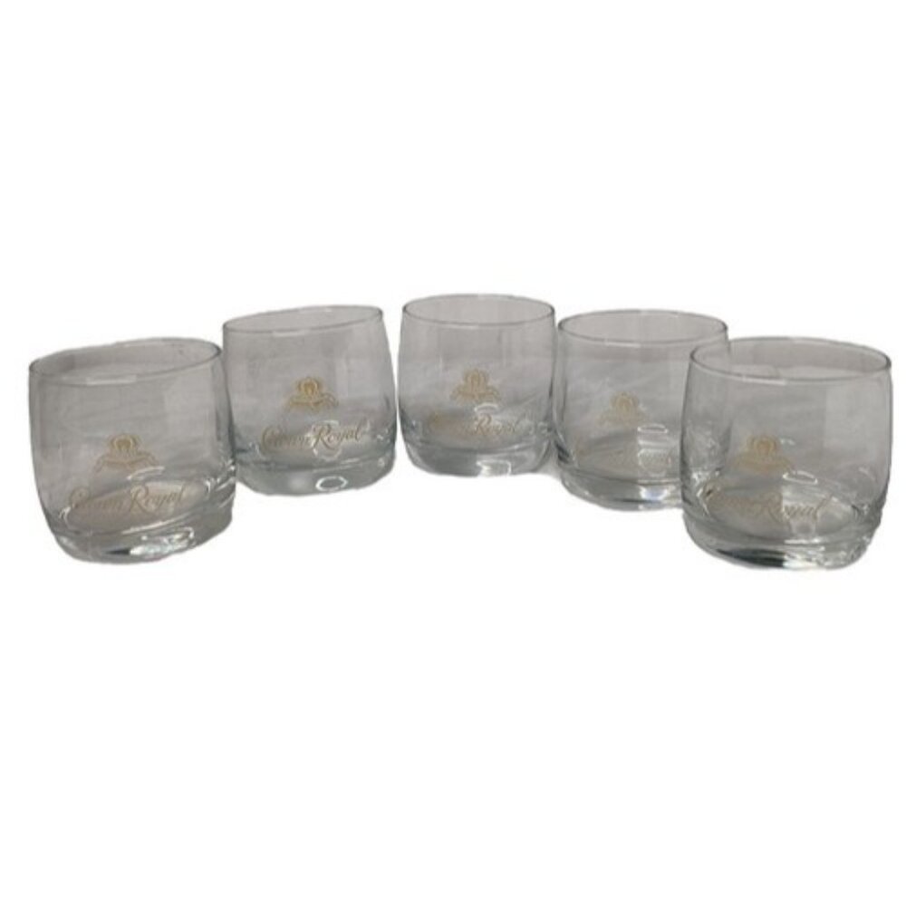 Crown Royal Reserve Whiskey Glass Set of 5 Barware Man Cave Scotch Tumbler Rocks - Picture 3 of 7